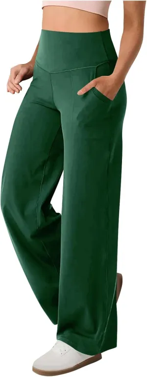 Womens High Waist Dress Pants Casual Loose Work Pants Wide Leg Pocket Going Out Trousers 2025 New Business Clothing