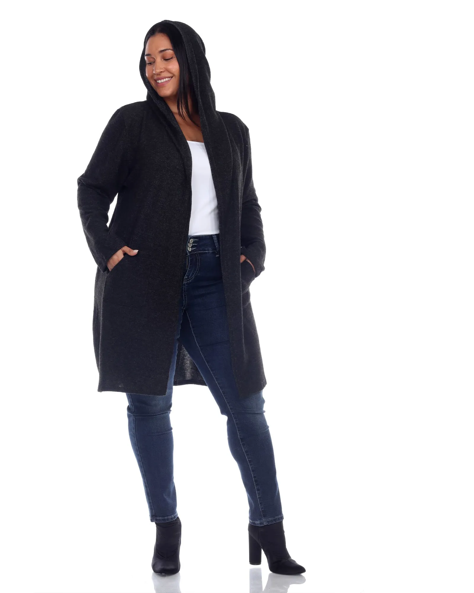 Womens North Cardigan | Charcoal