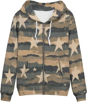 Women's Oversized Hoodies for Women Full Zip Up Long Sleeve Sweatshirts Drawstring Jackets Coat with Pockets