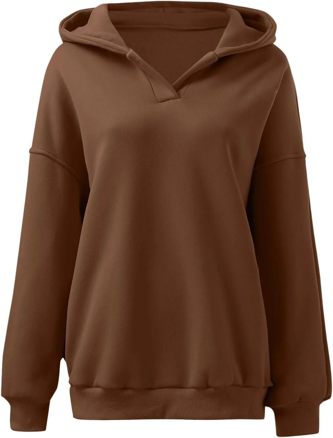 Womens Oversized Hoodies V Neck Long Sleeve Pullover Sweatshirts Tops Casual Fall Outfits Teen Girls 2024 Trendy