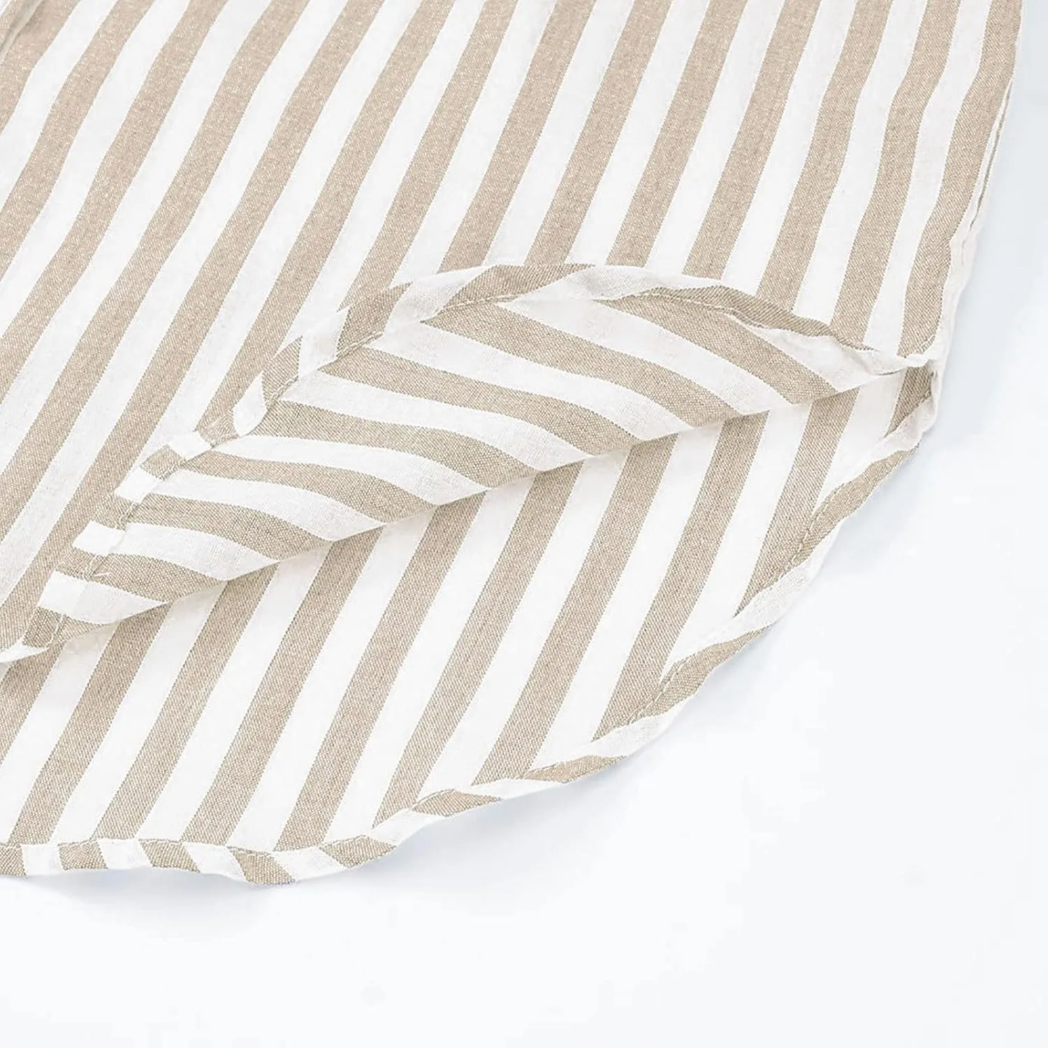 Women's Striped Button Up Blouse Trendy Business Tops Dressy Soft Cotton Linen Tops Casual Long Sleeve Tops Fall Shirt