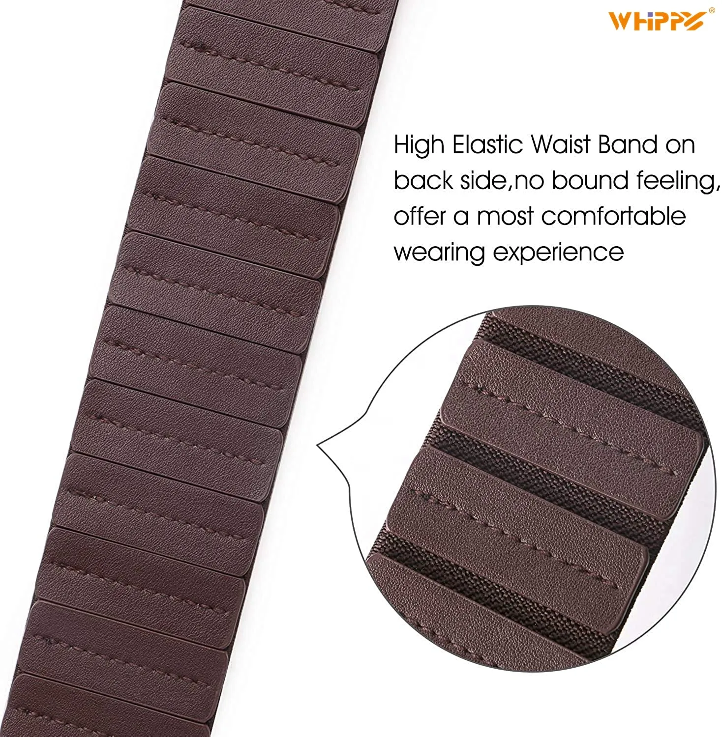 Women's Wide Leather Belt, Black Elastic Waist Belt for Dress