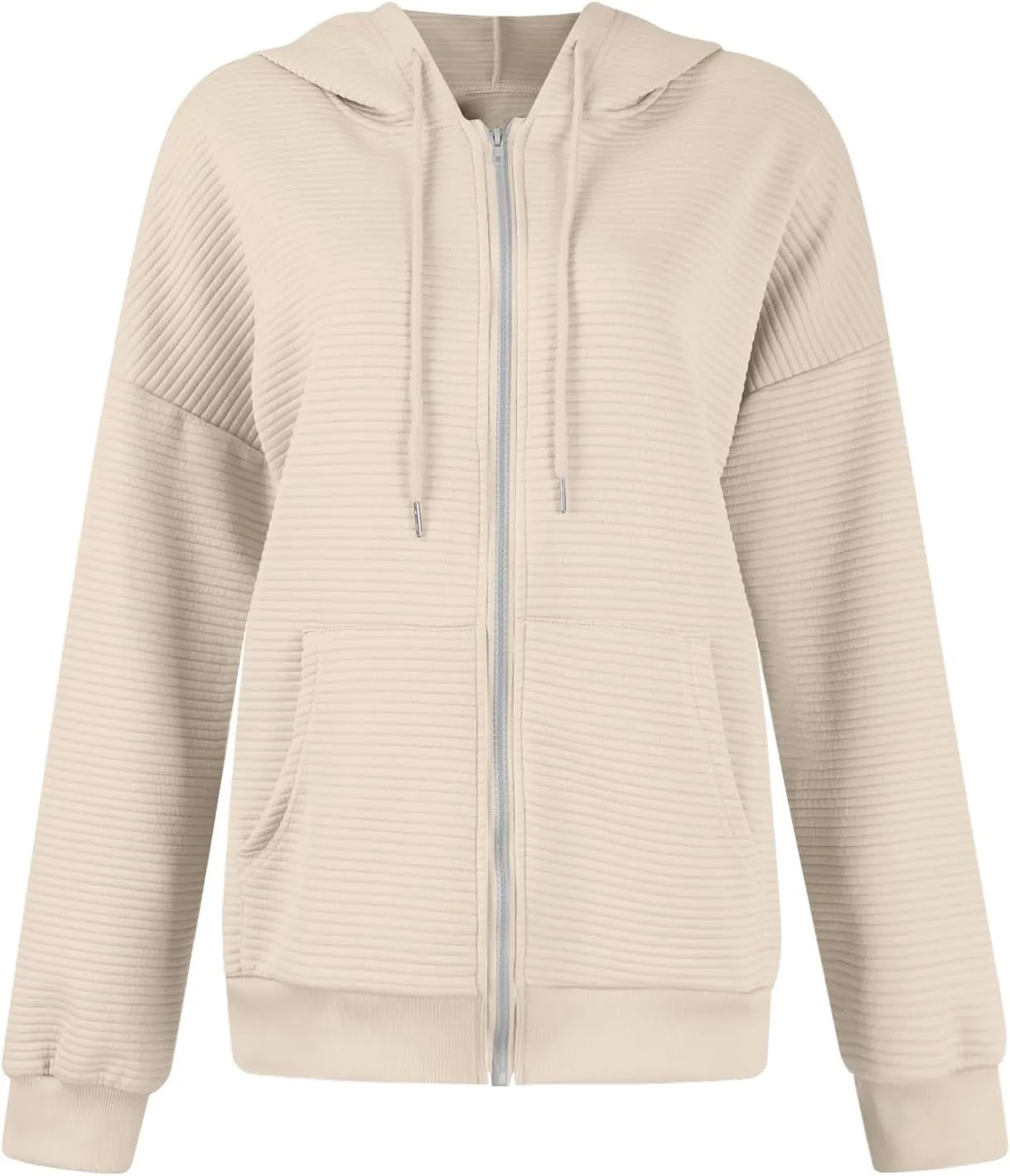 Womens Zip Up Hoodies Y2k Long Sleeve Fall Oversized Sweatshirts Preppy Cute Hoodies Drawstring Jackets with Pockets