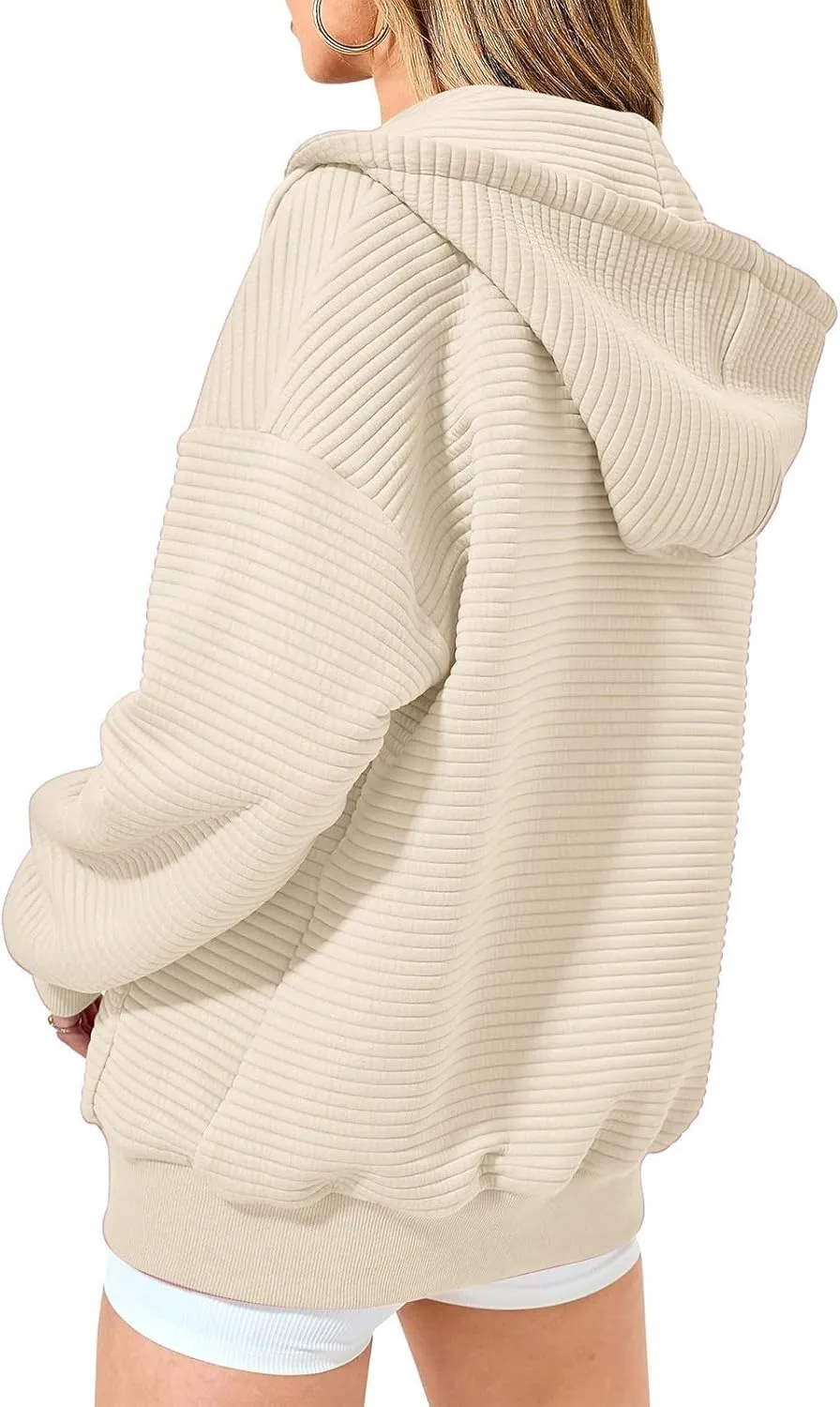 Womens Zip Up Hoodies Y2k Long Sleeve Fall Oversized Sweatshirts Preppy Cute Hoodies Drawstring Jackets with Pockets