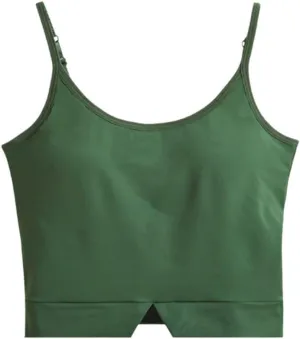Wvapzxx Women Tank Top With Chest Pad Adjustable Breathable Stretchable Crop Top Camisoles Sexy Casual Tube Vest