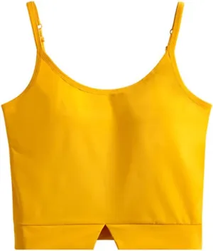 Wvapzxx Women Tank Top With Chest Pad Adjustable Breathable Stretchable Crop Top Camisoles Sexy Casual Tube Vest