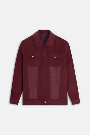Zip-Up Chamois Burgundy Jacket