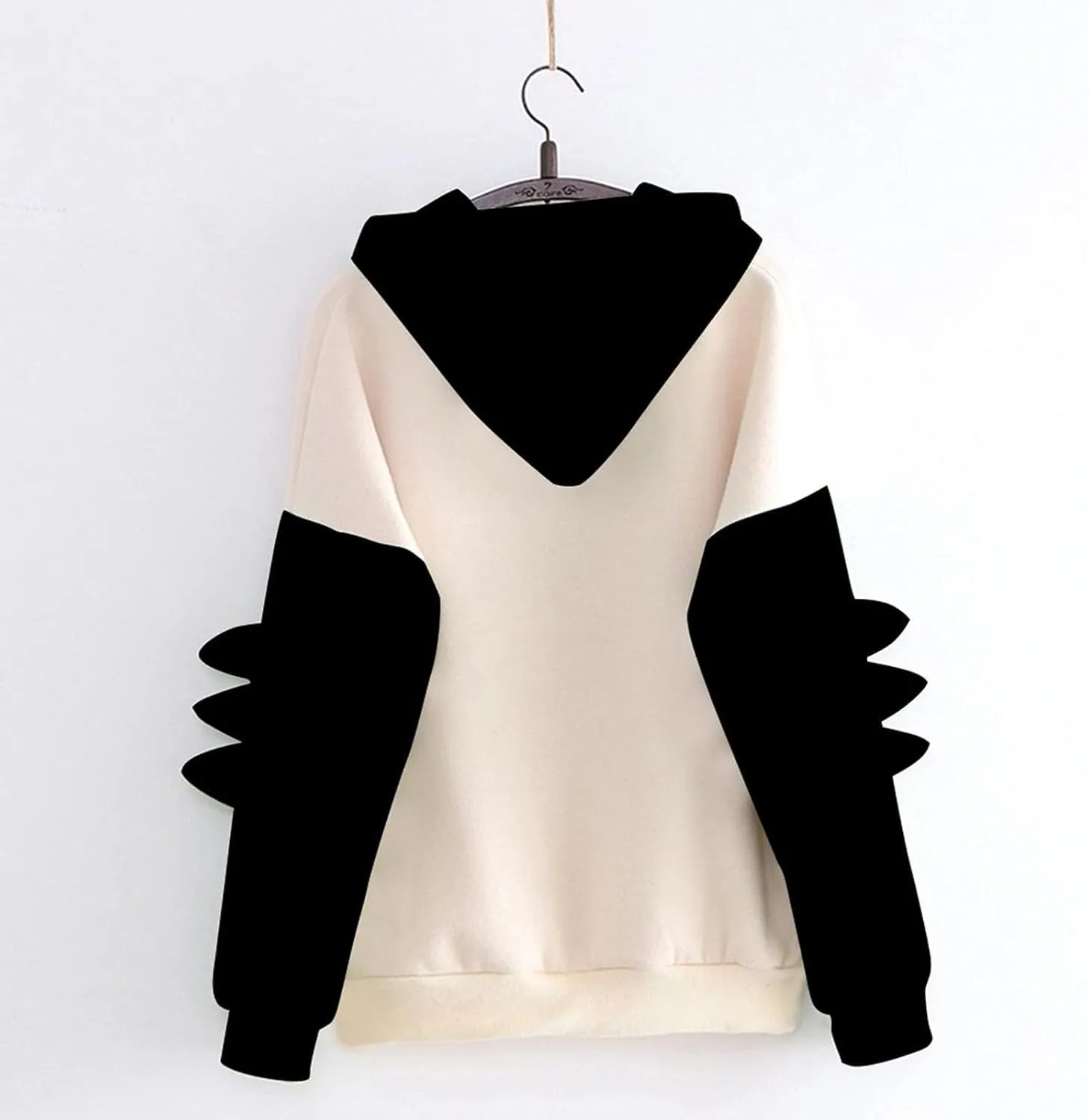 ZWRXW Womens Dinosaur Hooded Sweatshirt Color Block Long Sleeve Oversized Pullover Tops Cute Drawstring Hoodies Sweatshirts